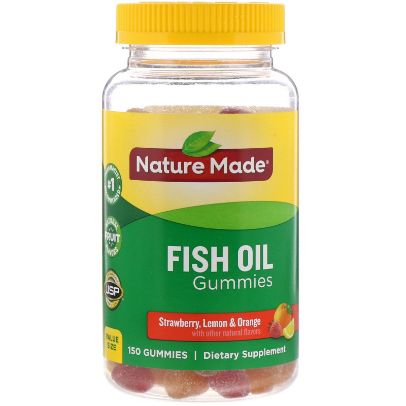 Nature Made, Adult Gummies Fish Oil, Orange, Lemon & Strawberry, 150 Gummies