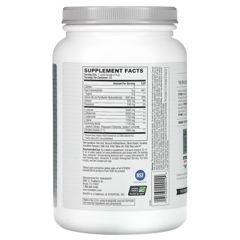 Xtend, The Original 7G BCAA, Smash Apple, 2.78 lb (1.26 kg)