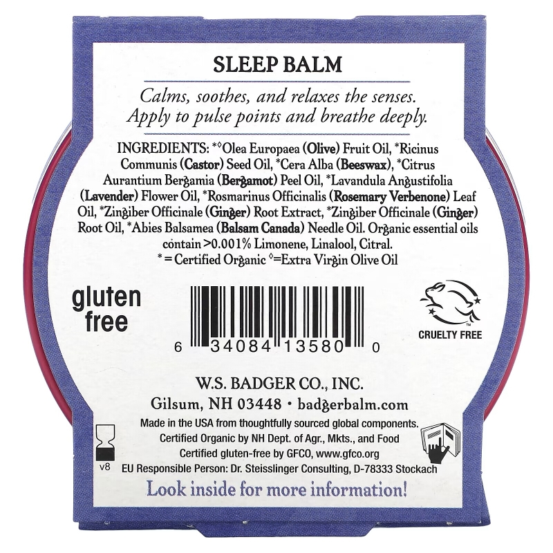 Badger Company Sleep Balm Lavender & Bergamot 60 мл (56 г)