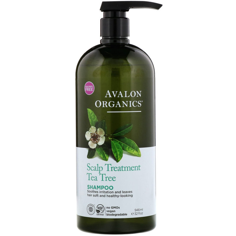 Avalon Organics Шампуньтерапия для кожи головы чайное дерево 32 жидких унций (946 мл)