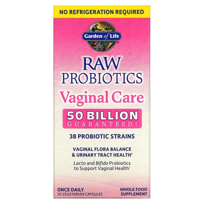 Garden of Life, Raw Probiotics Vaginal Care, 30 вегетарианских капсул