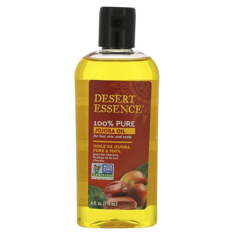 Desert Essence 100% Масло жожоба, для кожи, волос и тела, 4 жидких унций (118 мл)