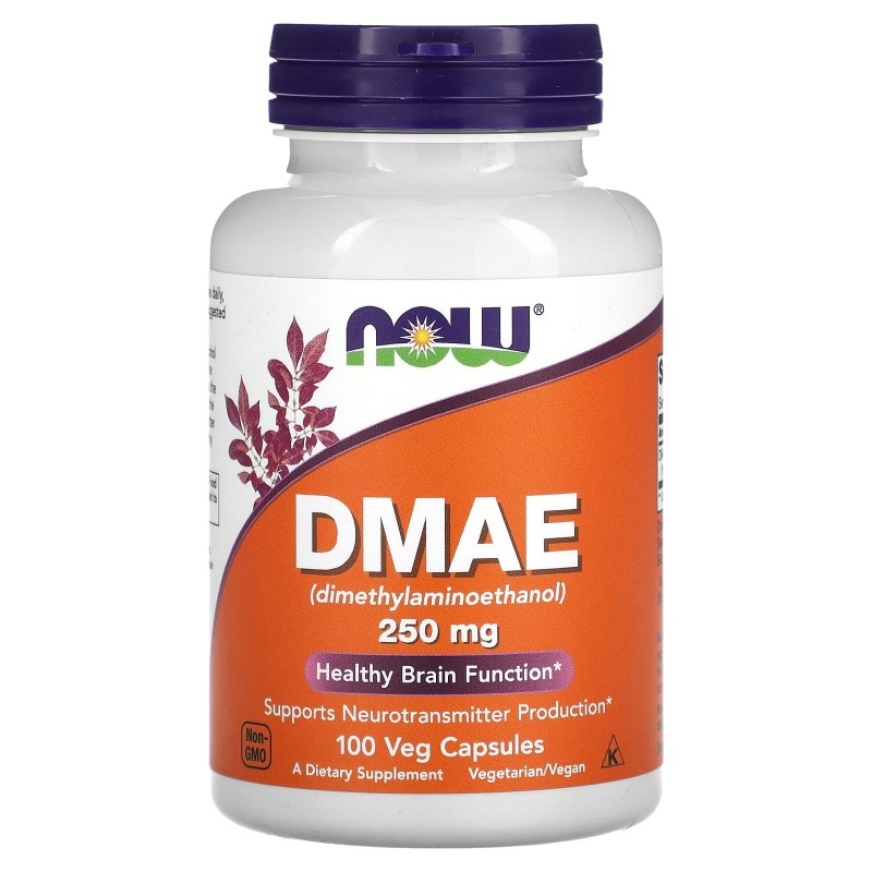Now Foods DMAE 250 мг 100 капсул на растительной основе ( Диметиламиноэтанол )