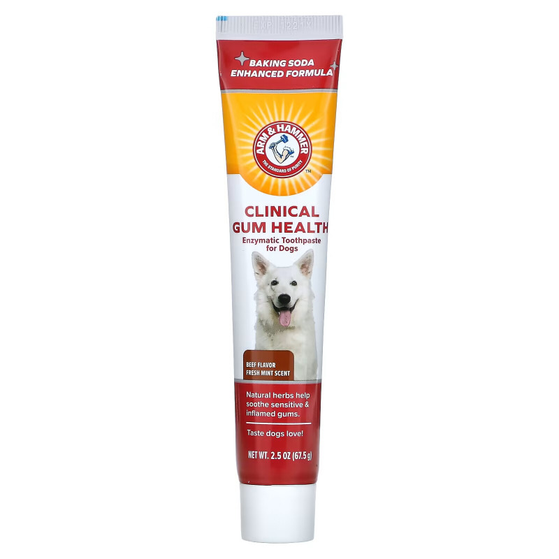 Arm & Hammer, Ферментативная зубная паста для собак, клиническое состояние десен, говядина, 67,5 г (2,5 унции)