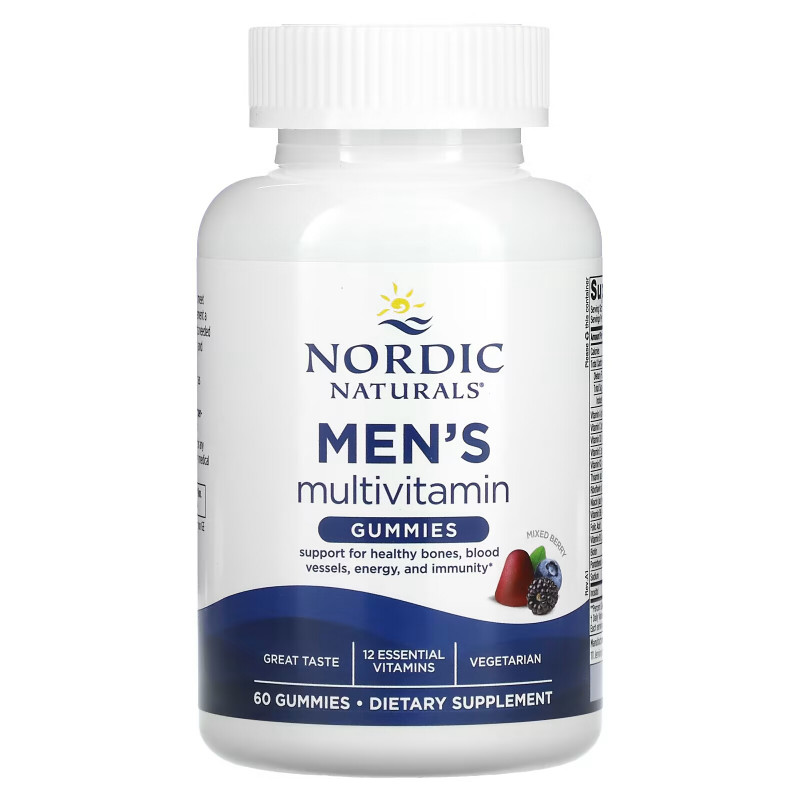 Nordic Naturals, Men's Multivitamin Gummies, Mixed Berry, 60 Gummies