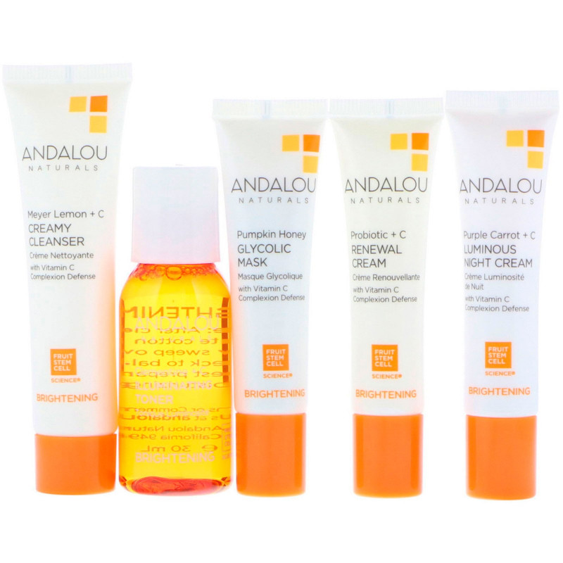 Andalou Naturals Get Started Brightening Skin Care Essentials 5 Piece Kit