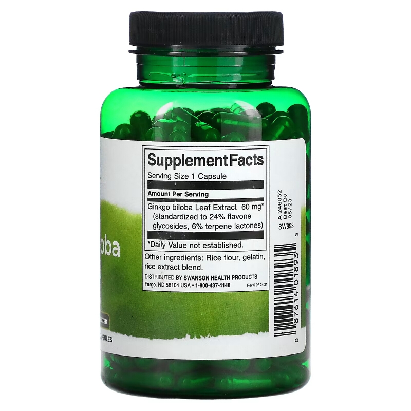 Swanson, Ginkgo Biloba Extract, 60 mg, 240 Capsules