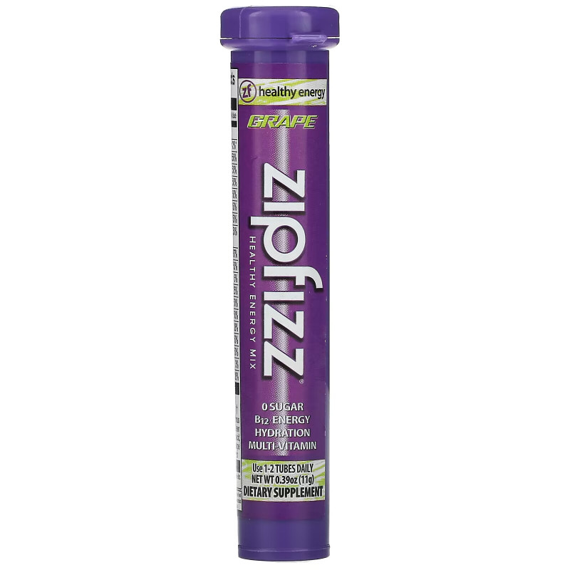 Zipfizz, Healthy Sports Energy Mix with Vitamin B12, Grape, 20 Tubes, 0.39 oz (11 g) Each