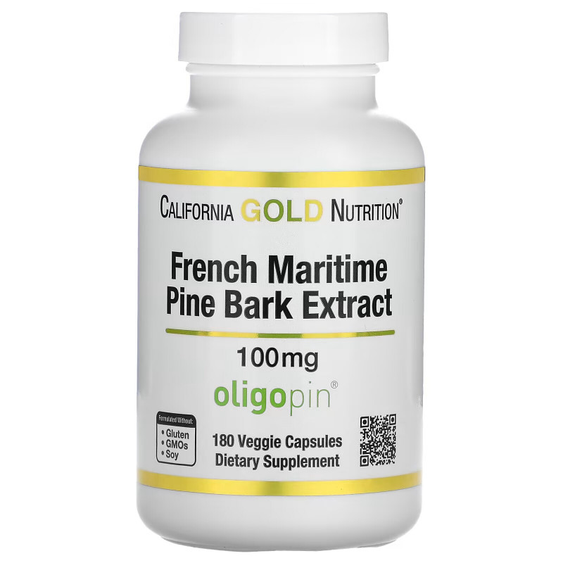 California Gold Nutrition, French Maritime Pine Park Extract, Oligopin, Antioxidant Polyphenol, 100 mg, 180 Veggie Capsules